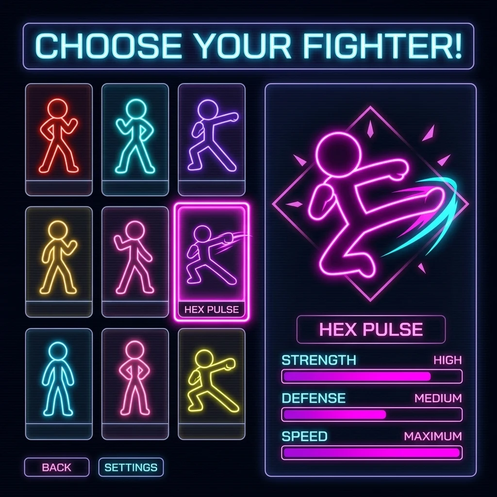 Neon Stick Arena: Fight Game screenshot
