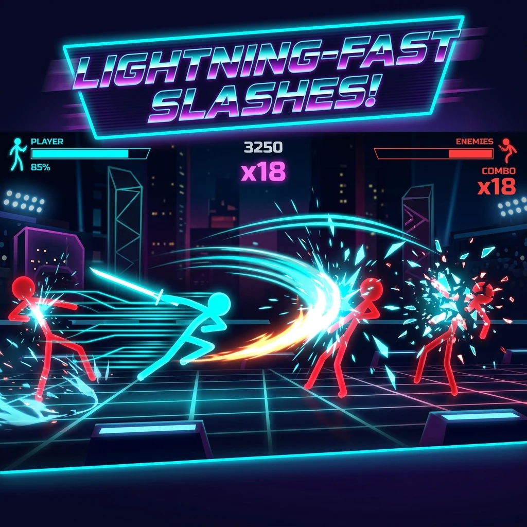 Neon Stick Arena: Fight Game screenshot