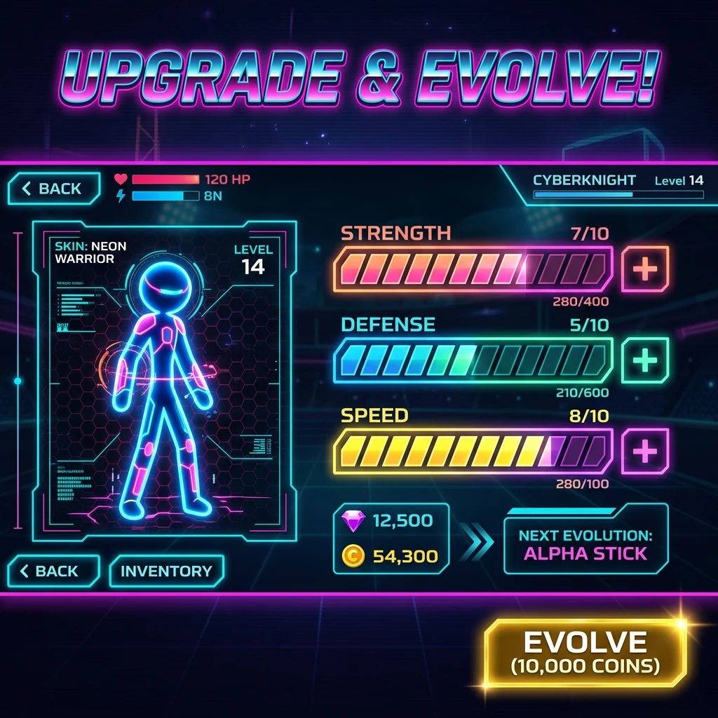 Neon Stick Arena: Fight Game screenshot